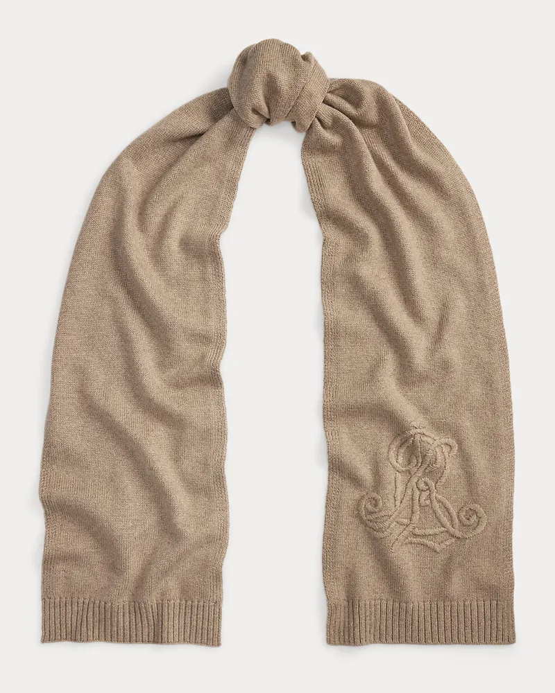 Ralph Lauren Schal mit gesticktem Logo Brown