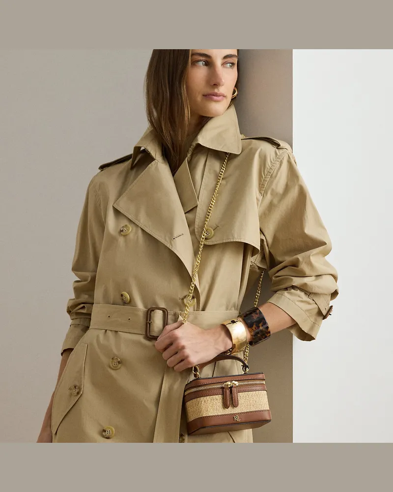 Ralph Lauren Kleine Umhängetasche Hallee aus Bast Natural