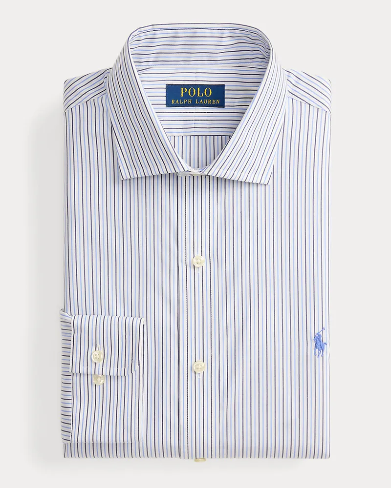 Ralph Lauren Custom-Fit Popelinehemd mit Streifen White