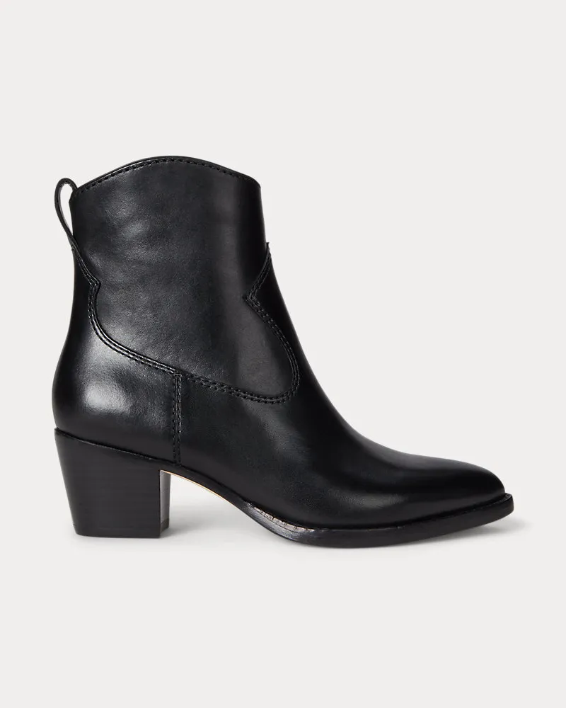 Ralph Lauren Stiefelette Harpher aus poliertem Leder Black