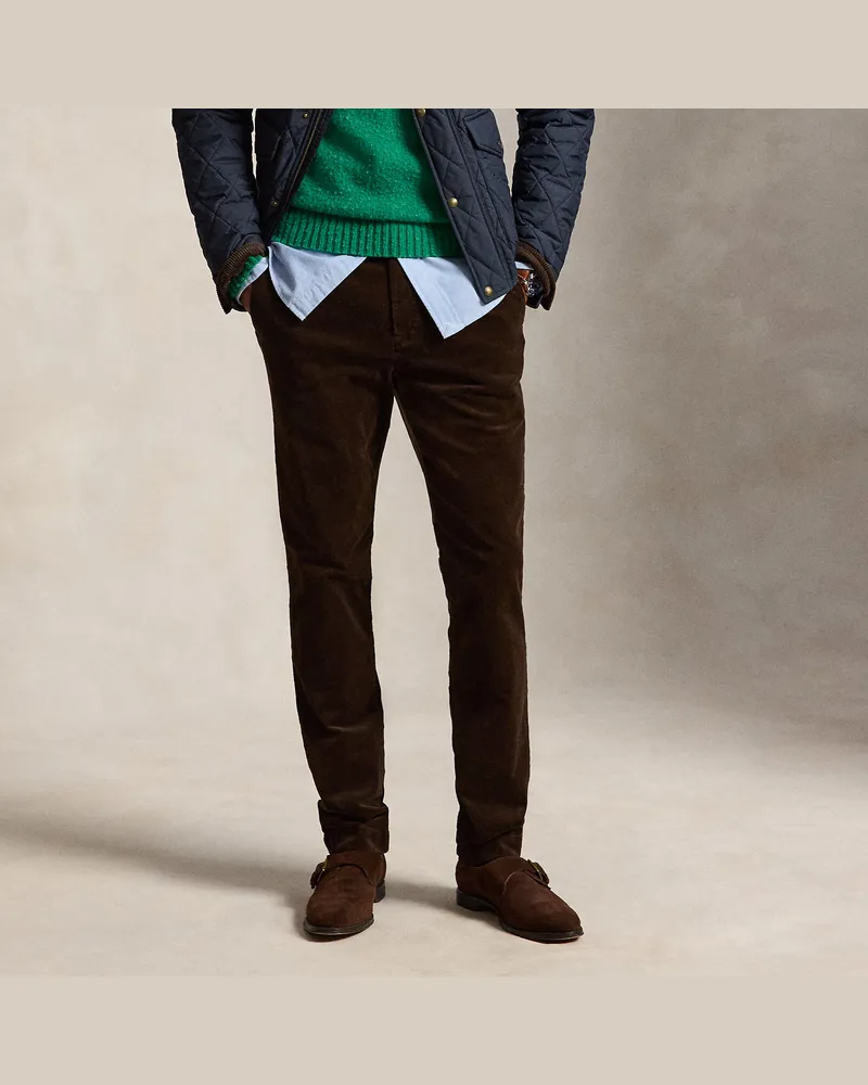 Ralph Lauren Andover-Slim-Fit Hose aus Kordsamt Brown