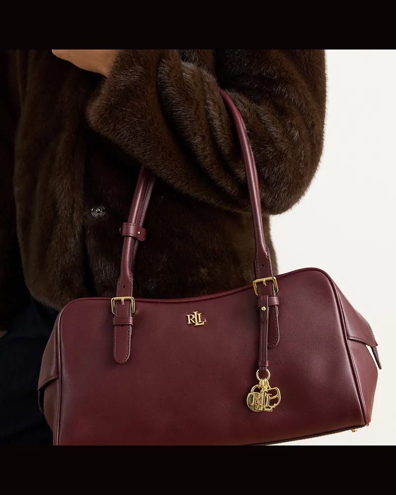 Ralph Lauren Große Leder-Beuteltasche Marcy Red