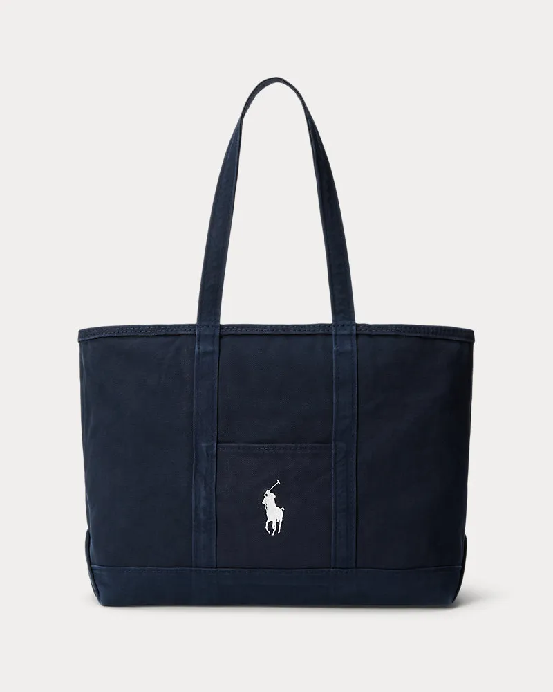Ralph Lauren Segeltuchtragetasche mit Big Pony Blue