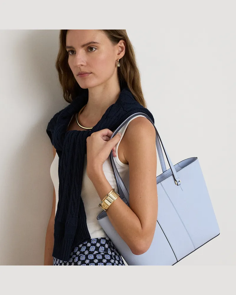 Ralph Lauren Mittelgroße Ledertragetasche Karly Blue
