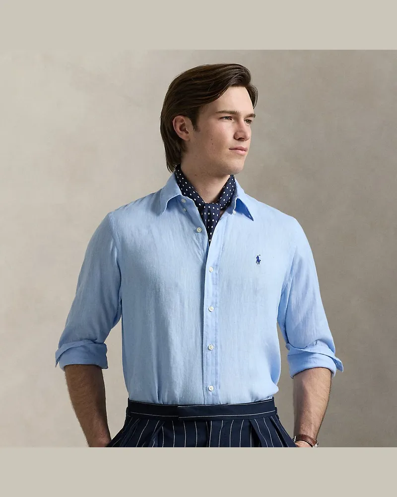 Ralph Lauren Custom-Fit Leinenhemd Blue