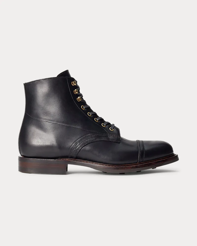 Ralph Lauren Stiefel aus handpoliertem Leder Black
