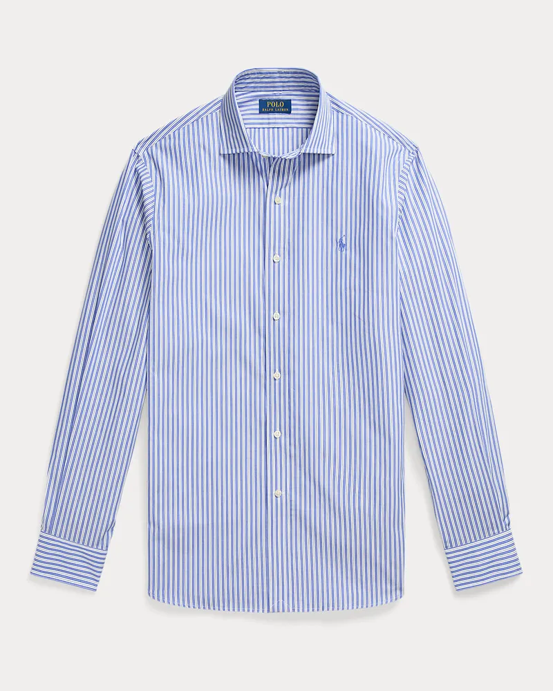 Ralph Lauren Custom-Fit Popelinehemd mit Streifen Blue