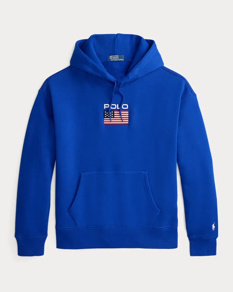 Ralph Lauren Fleece-Kapuzenpullover mit Flagge Blue