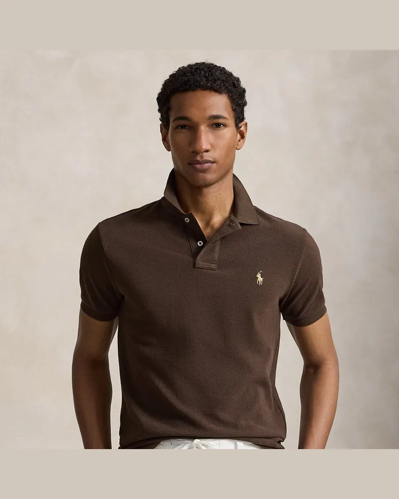 Ralph Lauren Slim-Fit Poloshirt aus Piqué Brown