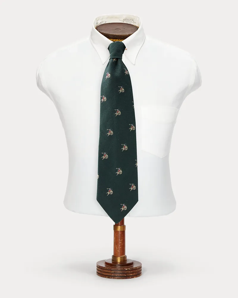 Ralph Lauren Handgefertigte Western-Clubkrawatte Green