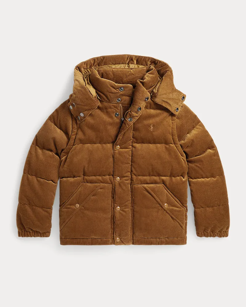 Ralph Lauren Vielseitige Daunenjacke aus Kordsamt Brown