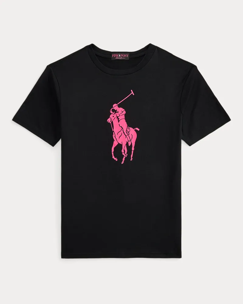 Ralph Lauren Baumwolljersey-T-Shirt mit Pink Pony Black