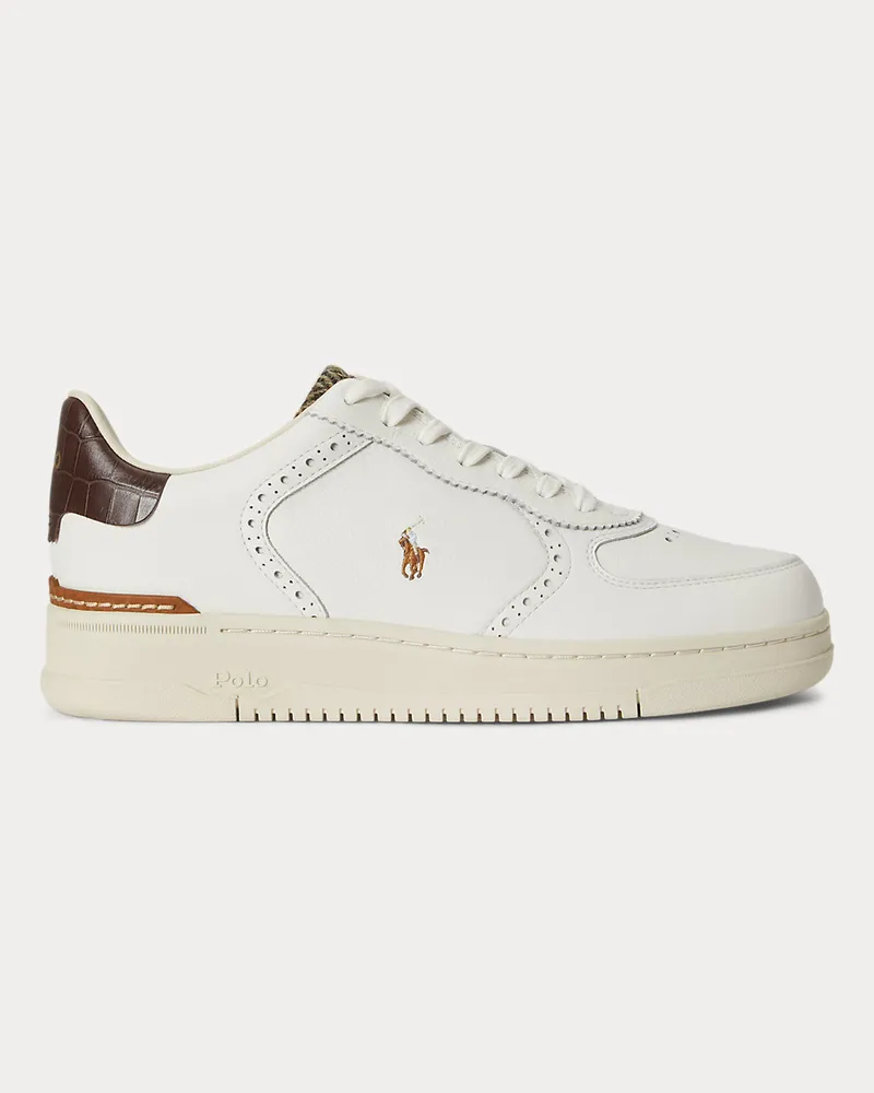Ralph Lauren Brogue-Sneaker Masters Court aus Leder Cream