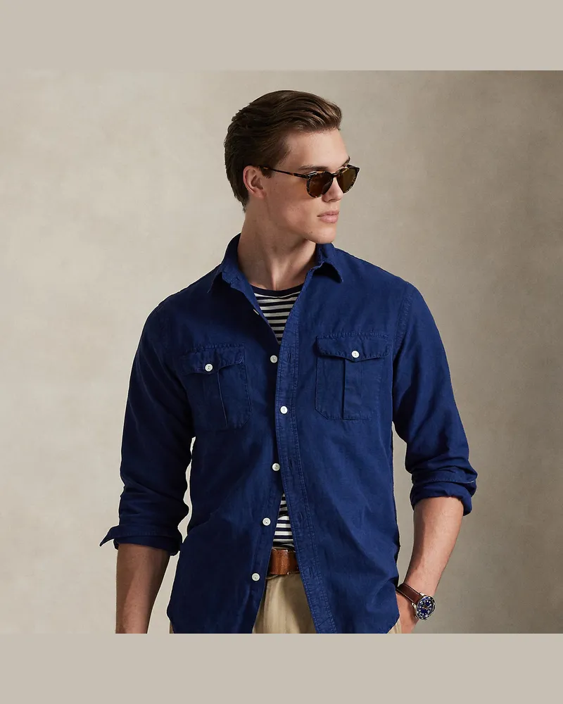 Ralph Lauren Classic-Fit Arbeitshemd mit Seide Blue