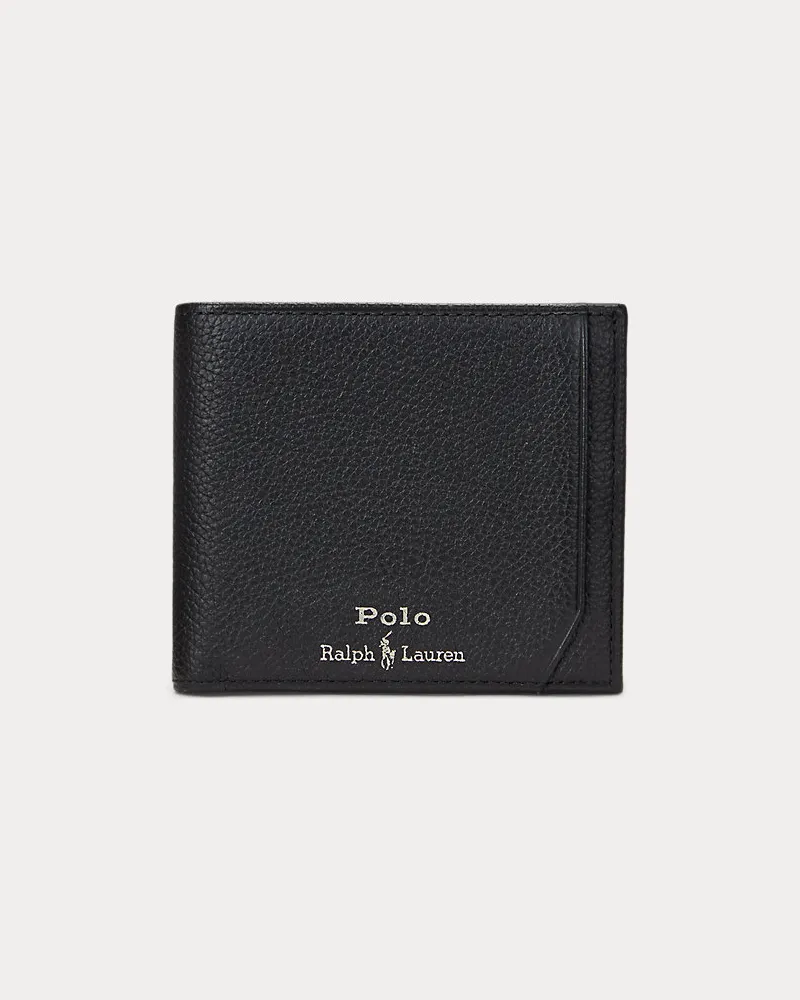 Ralph Lauren Brieftasche aus Narbenleder Black