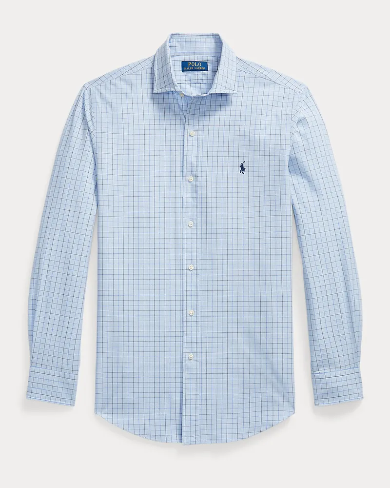Ralph Lauren Custom-Fit Karo-Popelinehemd Blue