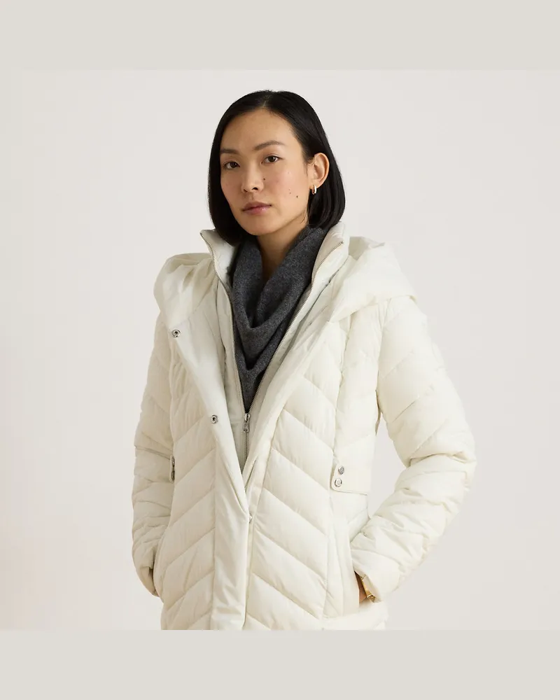 Ralph Lauren Steppjacke mit Tunnelkragen und Kapuze Cream