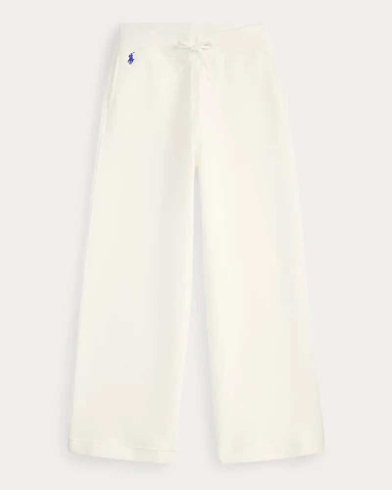 Ralph Lauren Doppellagige Jogginghose mit weitem Bein White
