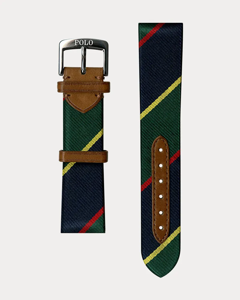 Ralph Lauren Gestreiftes Uhrenarmband aus Seide Green
