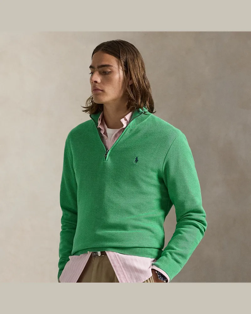 Ralph Lauren Pullover aus Baumwollpiqué Green