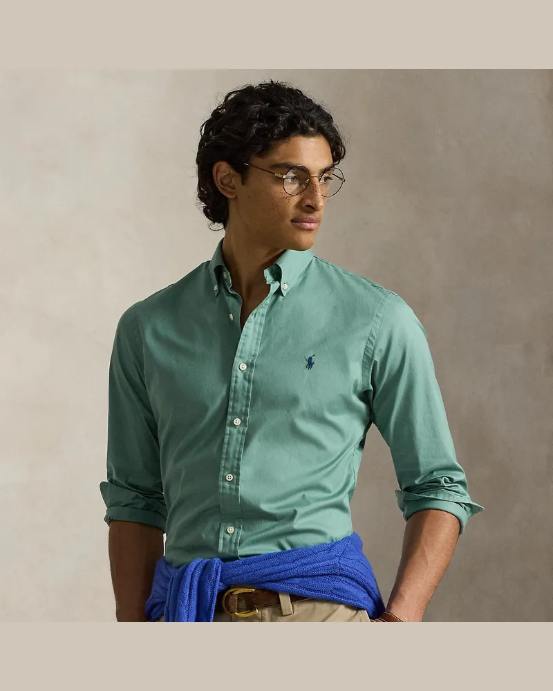 Ralph Lauren Custom-Fit Hemd aus federleichtem Twill Blue
