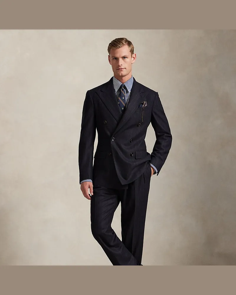 Ralph Lauren Tailored-Fit Nadelstreifen-Anzug Polo Blue