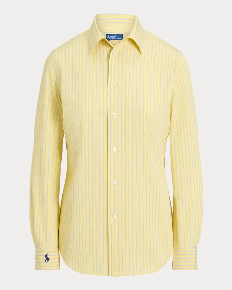Ralph Lauren Stretch-Slim-Fit Fil-à-Fil-Baumwollhemd Yellow