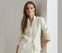 Gestreifter Twillblazer aus Leinen