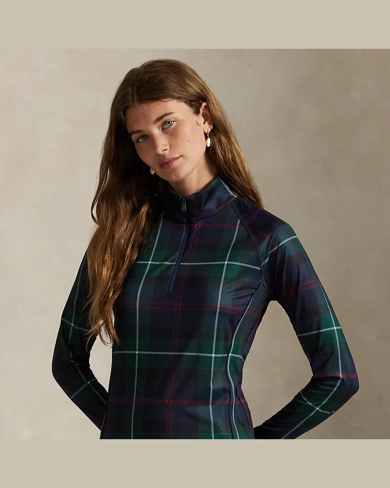 Ralph Lauren Karierter Pullover aus Stretchjersey Green