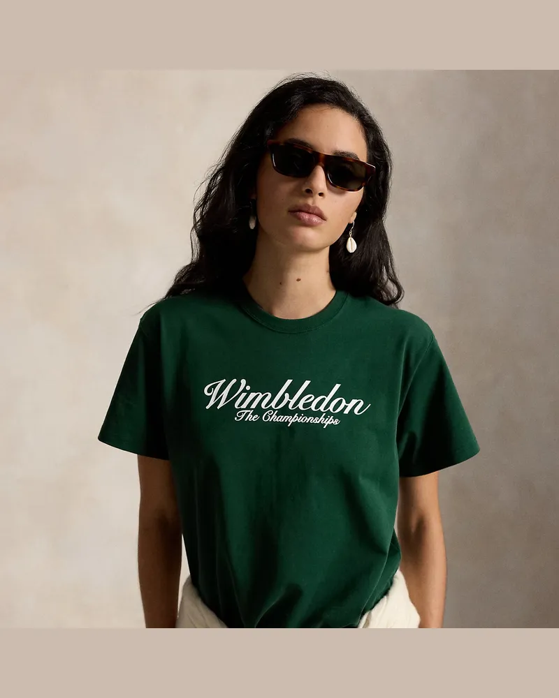 Ralph Lauren Baumwoll-T-Shirt Wimbledon mit Logo Green