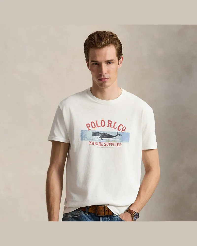 Ralph Lauren Classic-Fit Jersey-T-Shirt mit Grafik White