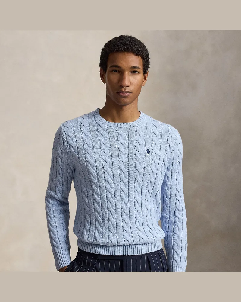 Ralph Lauren Baumwollpullover mit Zopfmuster Blue