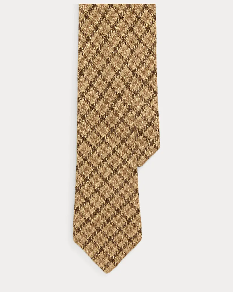 Ralph Lauren Wollkrawatte mit Hahnentritt-Karomuster Brown
