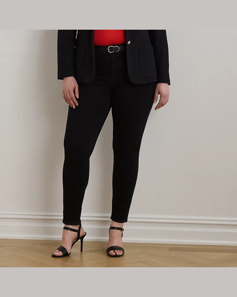 Ralph Lauren Plus Größen - Skinny-Fit Jeans in Knöchellänge Black