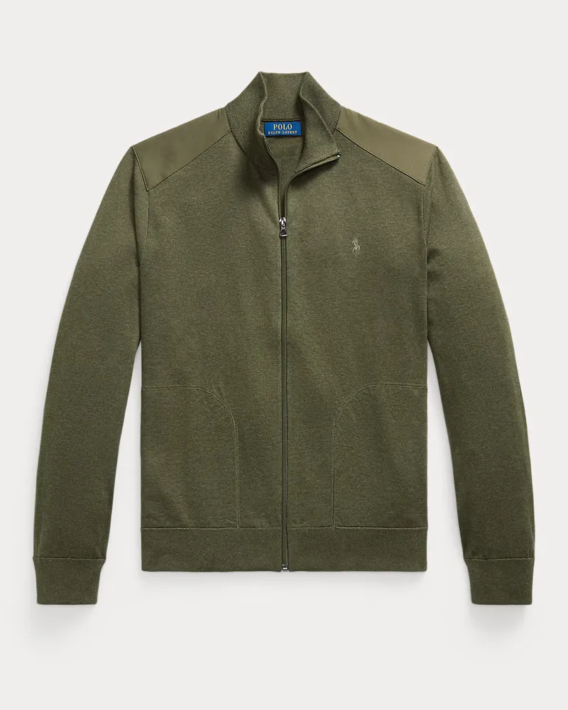 Ralph Lauren Hybrid-Strickjacke mit Halbrollkragen Green