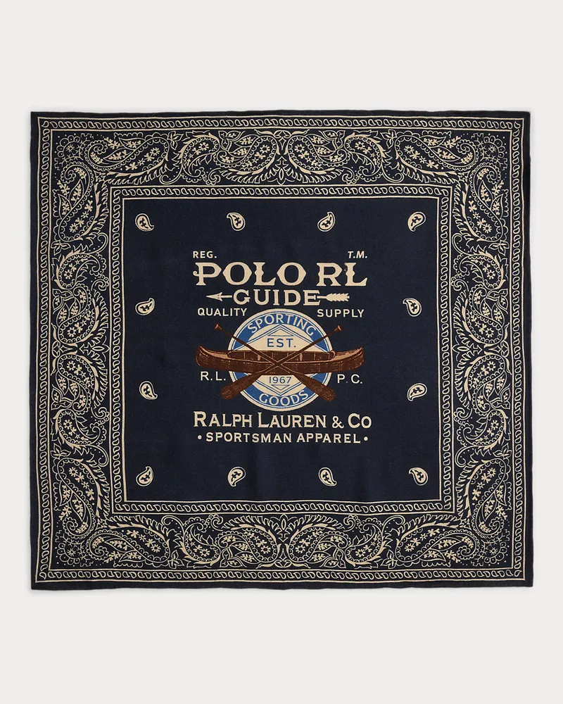 Ralph Lauren Woll-Bandana mit Grafik Blue