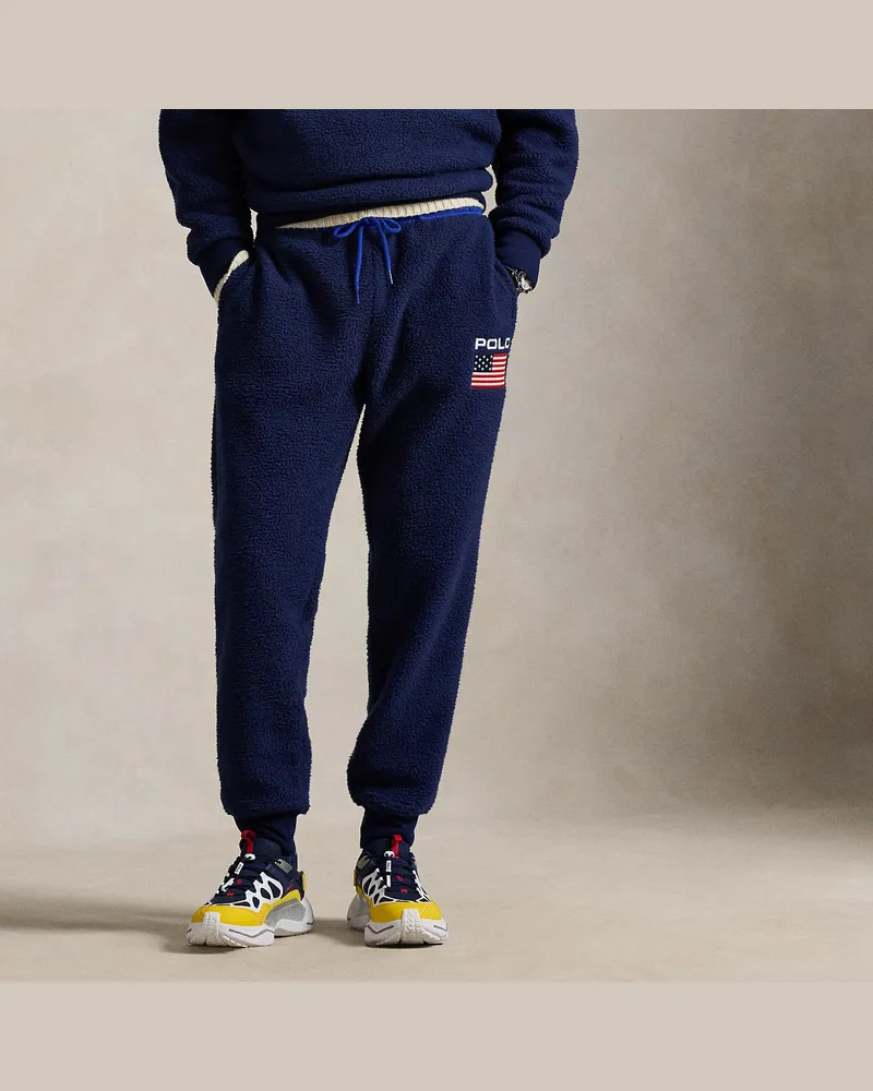 Ralph Lauren Fleece-Jogginghose mit Flagge Blue