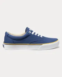 Ralph Lauren Baumwollsegeltuch-Sneaker mit Logo Blue