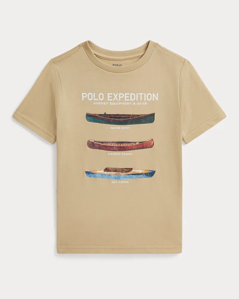 Ralph Lauren Grafik-T-Shirt aus Baumwolljersey Cream