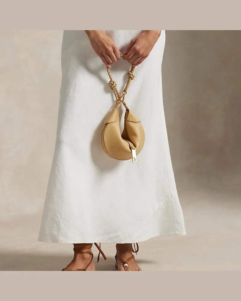 Ralph Lauren Mini-Schultertasche Polo ID aus Leder Tan