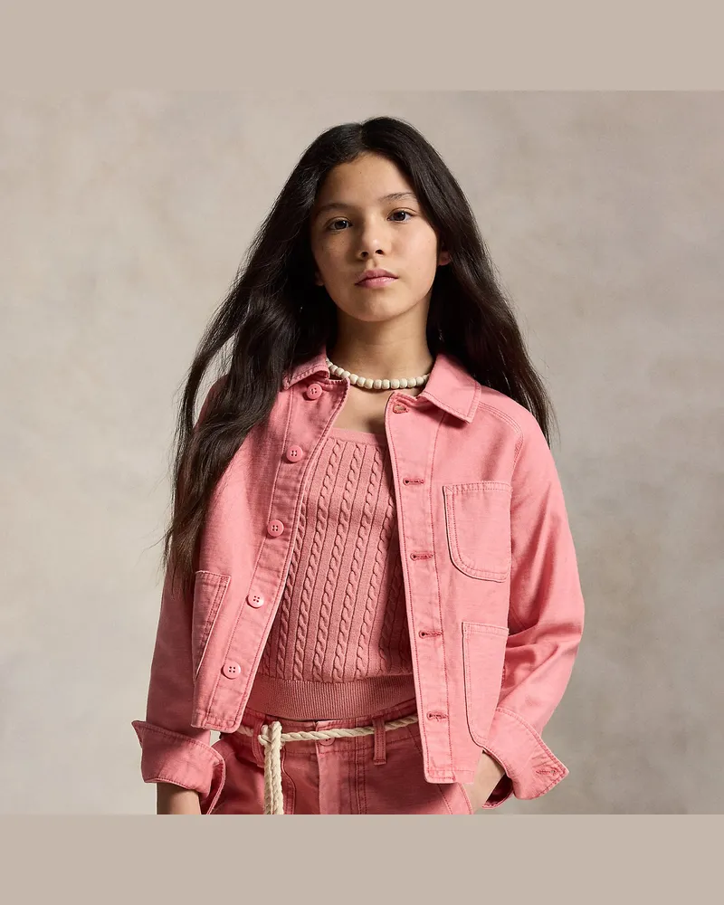 Ralph Lauren Utility-Jacke aus invertiertem Atlas Pink