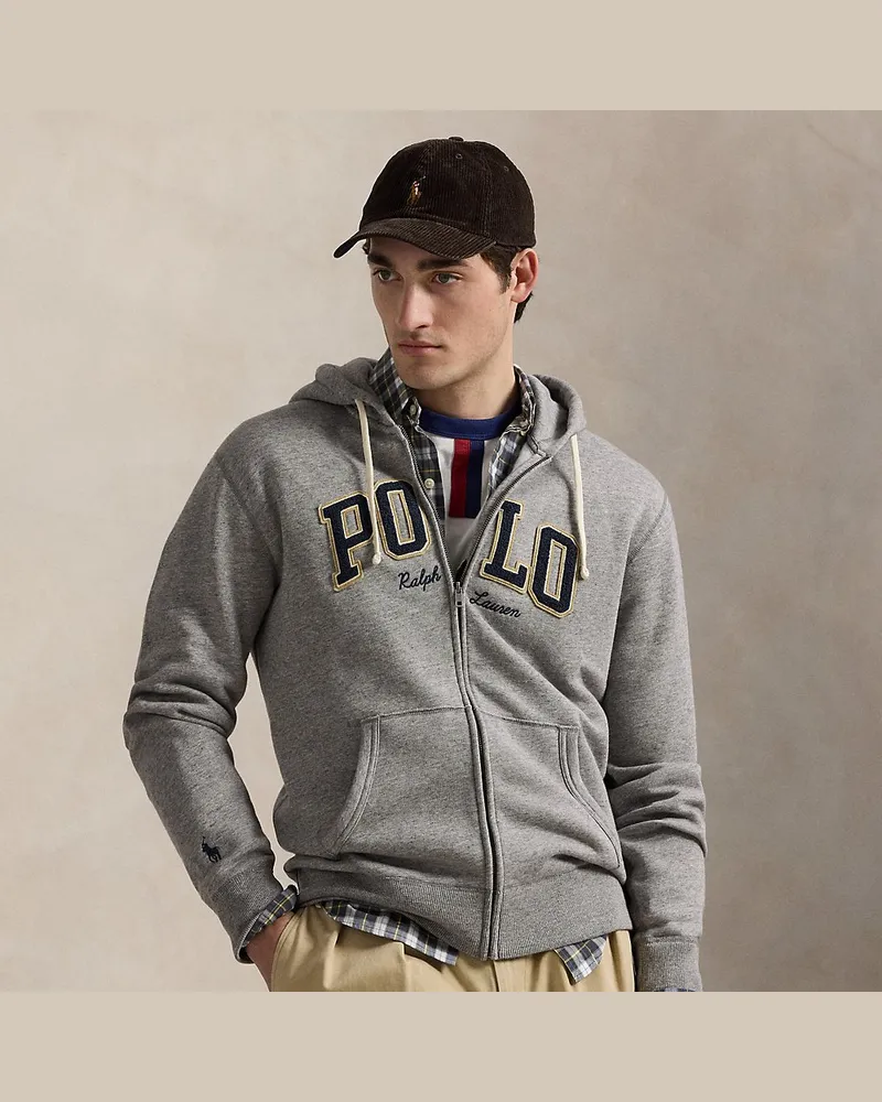Ralph Lauren Fleece-Kapuzenjacke mit Logo Grey