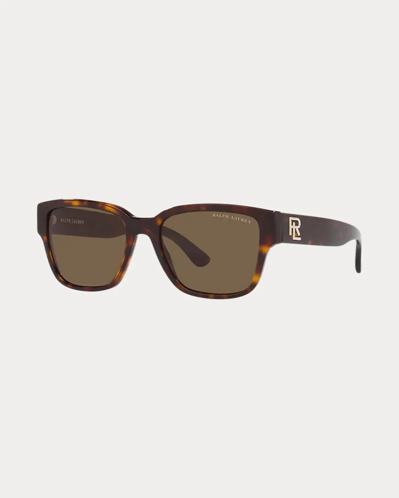 Ralph Lauren Rechteckige Racer-Sonnenbrille RL Brown