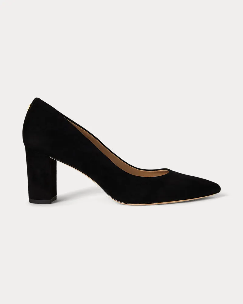 Ralph Lauren Wildlederpumps Lanette mit Blockabsatz Black