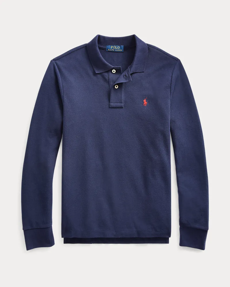 Ralph Lauren Slim-Fit Poloshirt aus Baumwollpiqué Blue