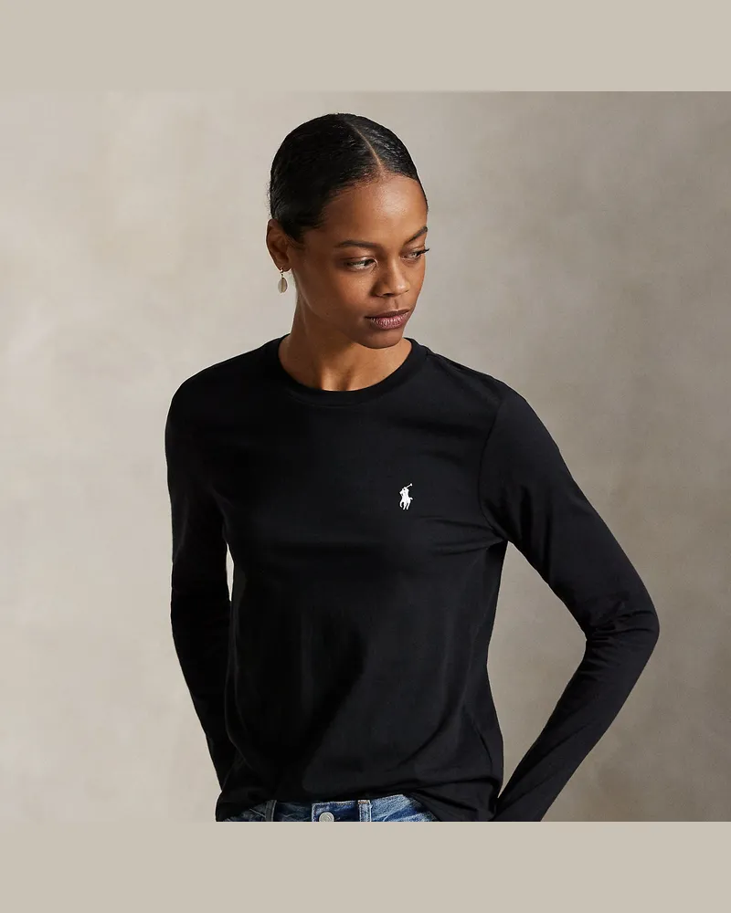 Ralph Lauren Classic-Fit Langarm-T-Shirt aus Jersey Black