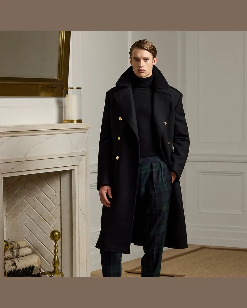Ralph Lauren Handgeschneiderter Woll-Kaschmir-Mantel Black