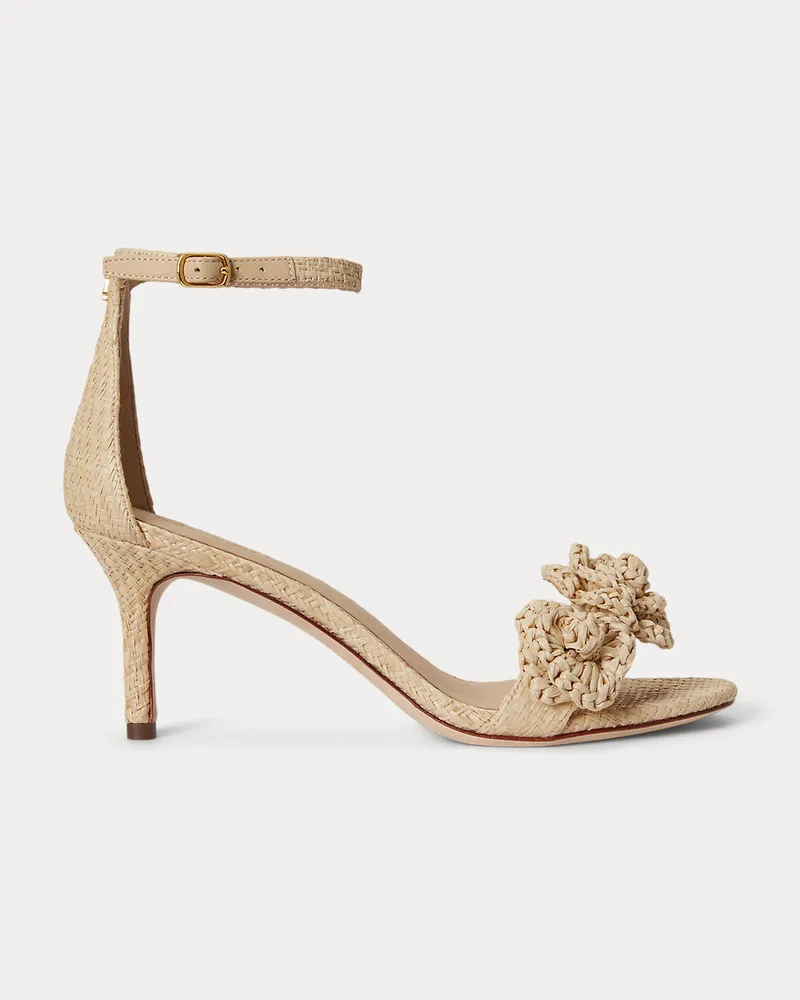Ralph Lauren Bast-Sandale Allie mit Blumenverzierung Natural