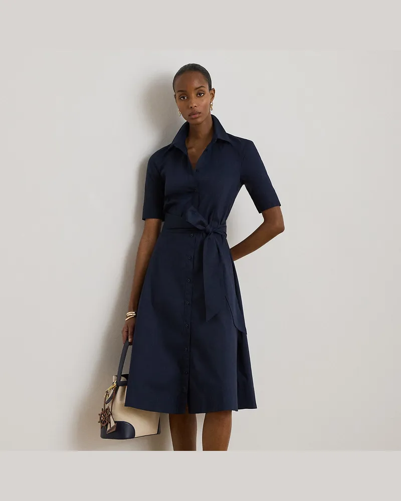 Ralph Lauren Stretch-Hemdkleid mit Gürtel Blue