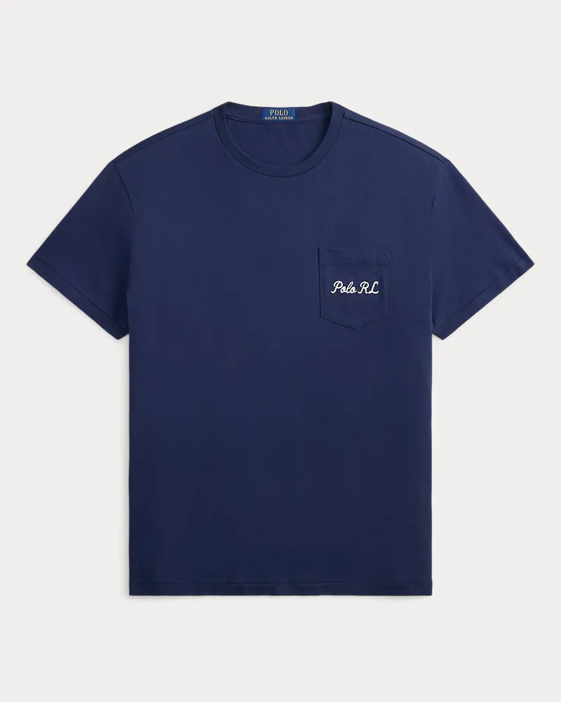 Ralph Lauren Custom-Slim-Fit T-Shirt mit Polo Bear Blue